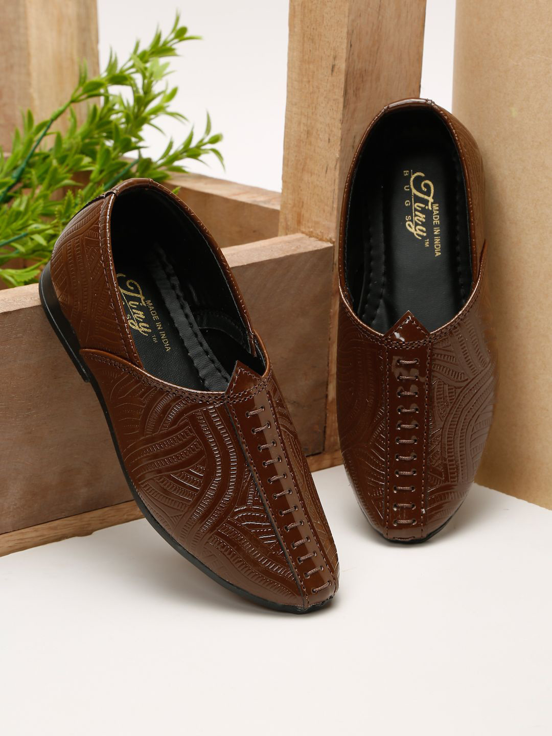 Tiny Bugs Boys Leather Formal Mojaris