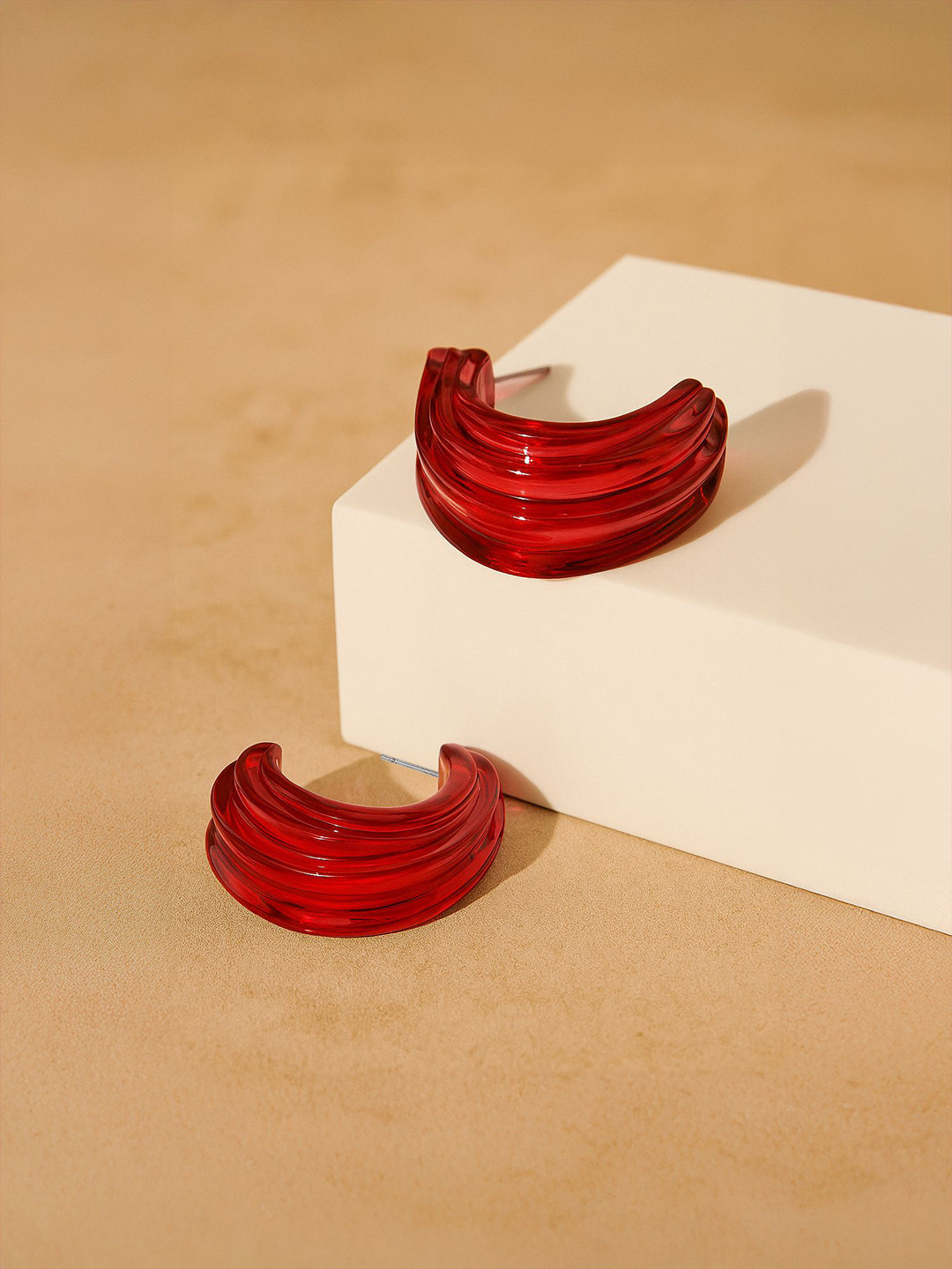 Accessorize Chunky Resin Contemporary Half Hoop Earrings