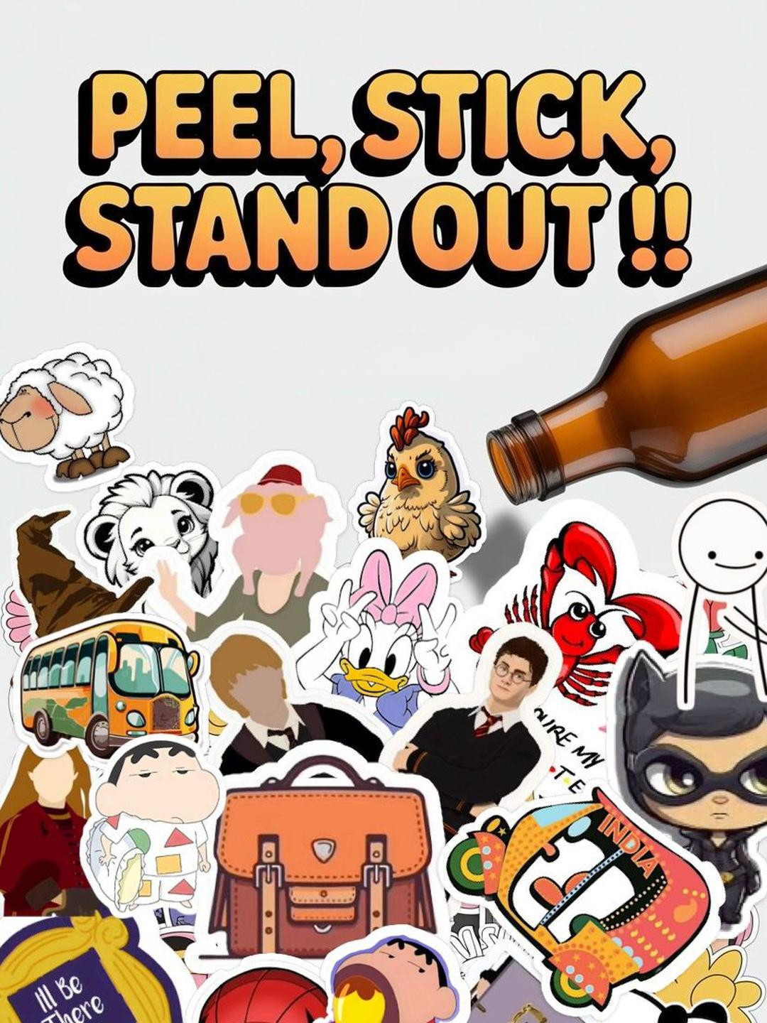 PRINTING DADDY Pack of 60 Waterproof Stickers