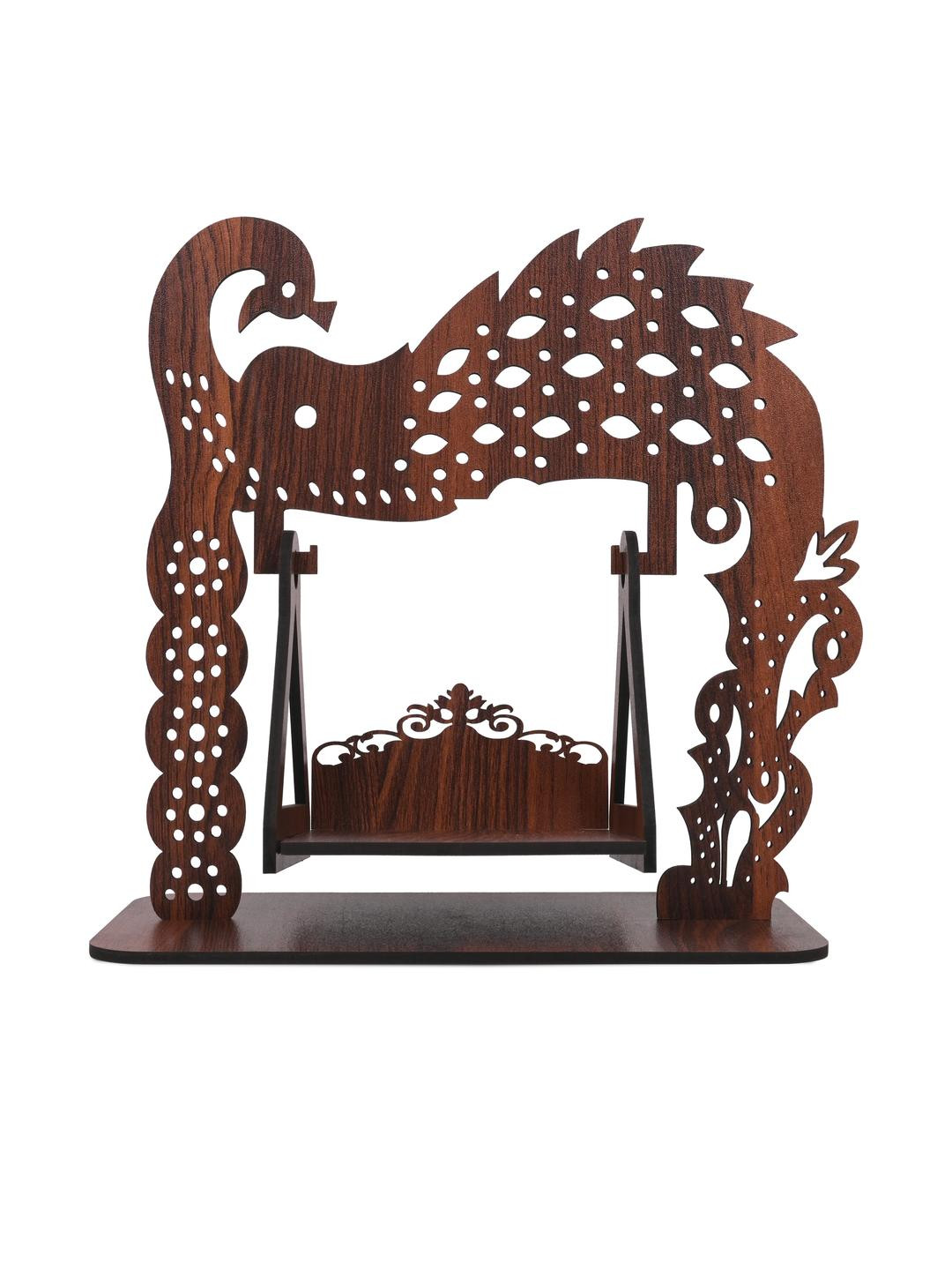 Gojeeva Brown Wooden Swing Showpiece