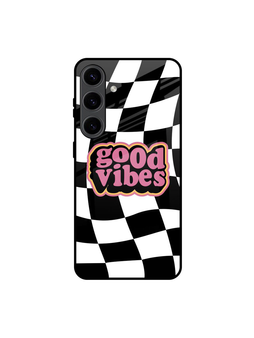 QRIOH Good Vibes Printed Lightweight Samsung Galaxy S24 5G Silicone Back Case