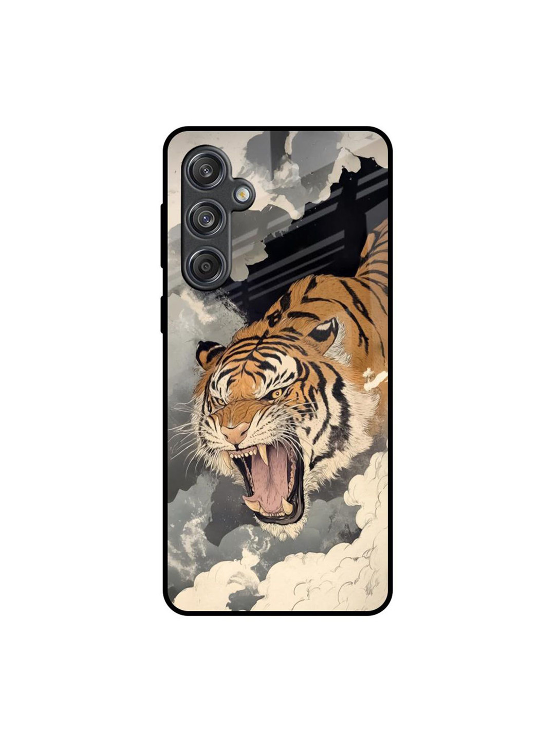 QRIOH Raging Tiger Printed Samsung Galaxy M55 5G Back Case Mobile Accessories