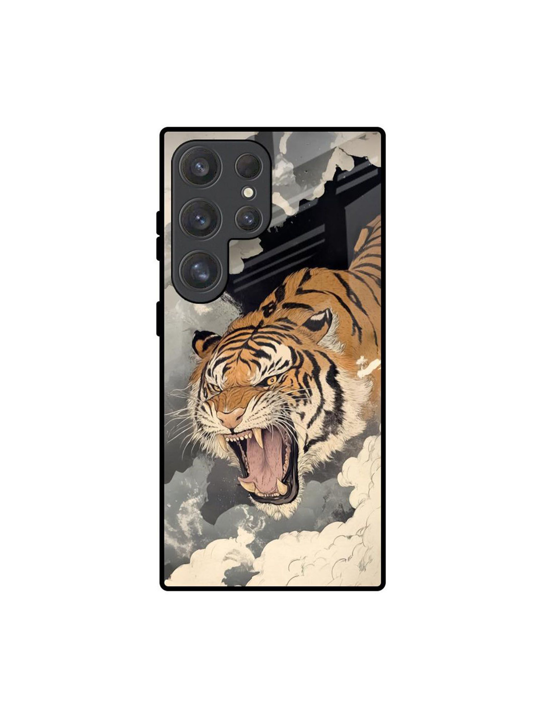 QRIOH Tiger Printed Samsung Galaxy S25 Ultra 5G Silicone Back Case