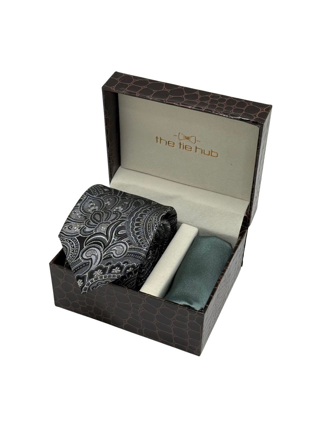The Tie Hub Set Of 2 Men Tie & Pocket Square Accessory Gift Set