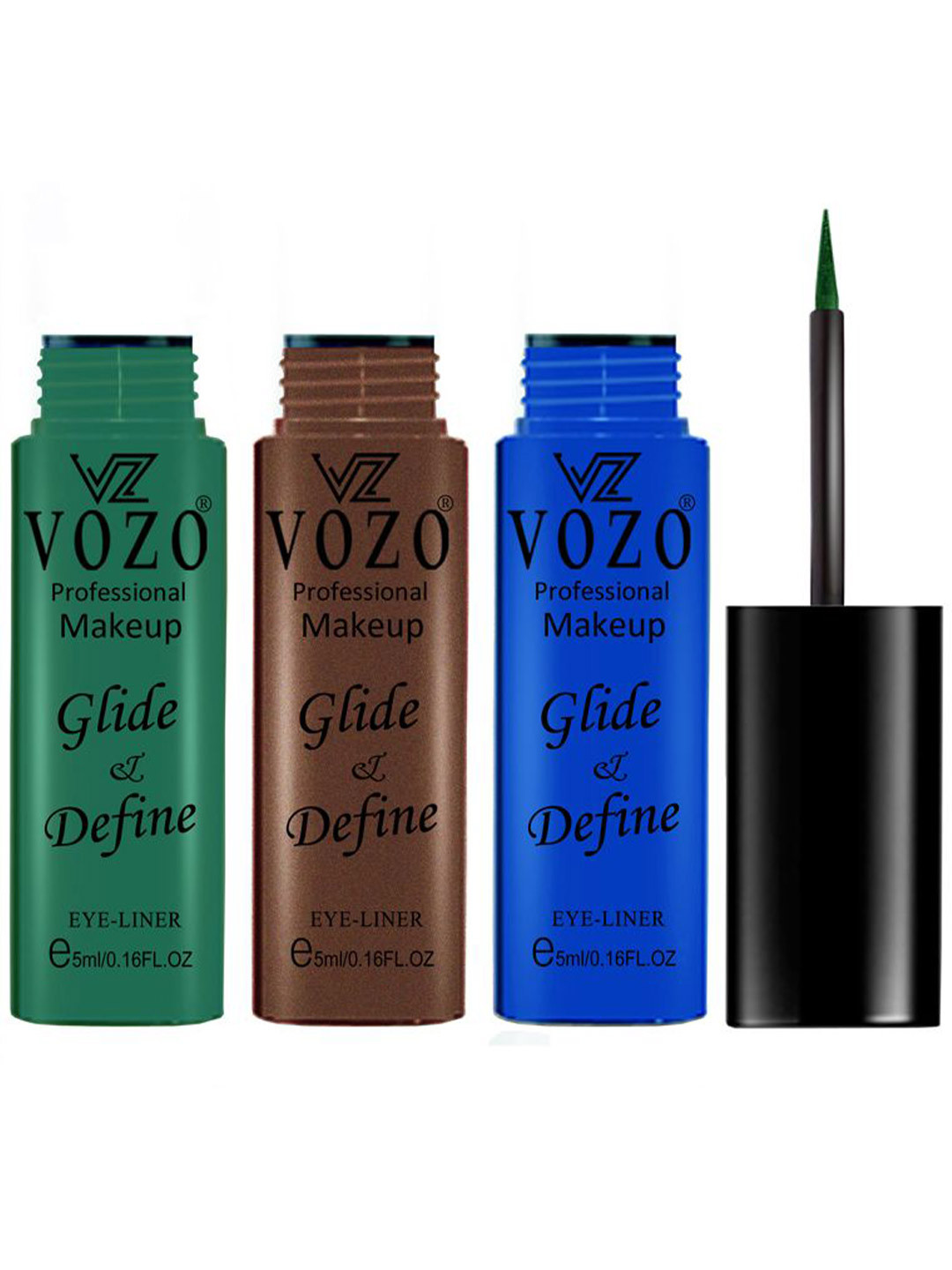 VOZO Set Of 3 Glide & Define Infusion Essential Liquid Eyeliner-5 ml Each-Shade- 06-05-08