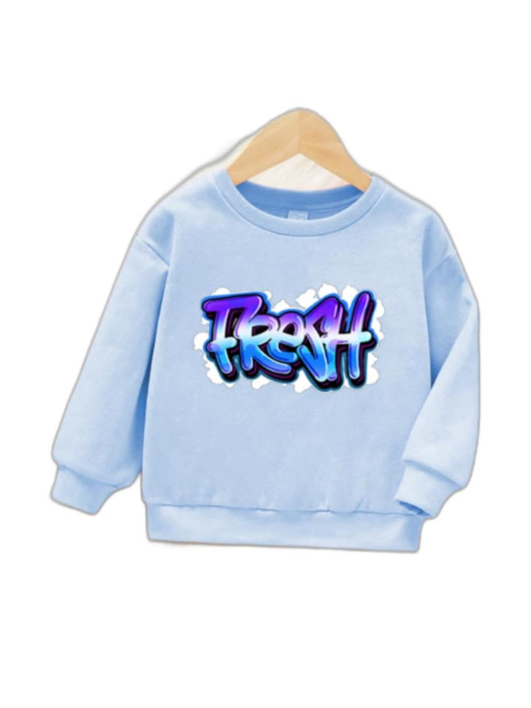 Joggers Park Kids-Unisex Blue Cotton Sweatshirts