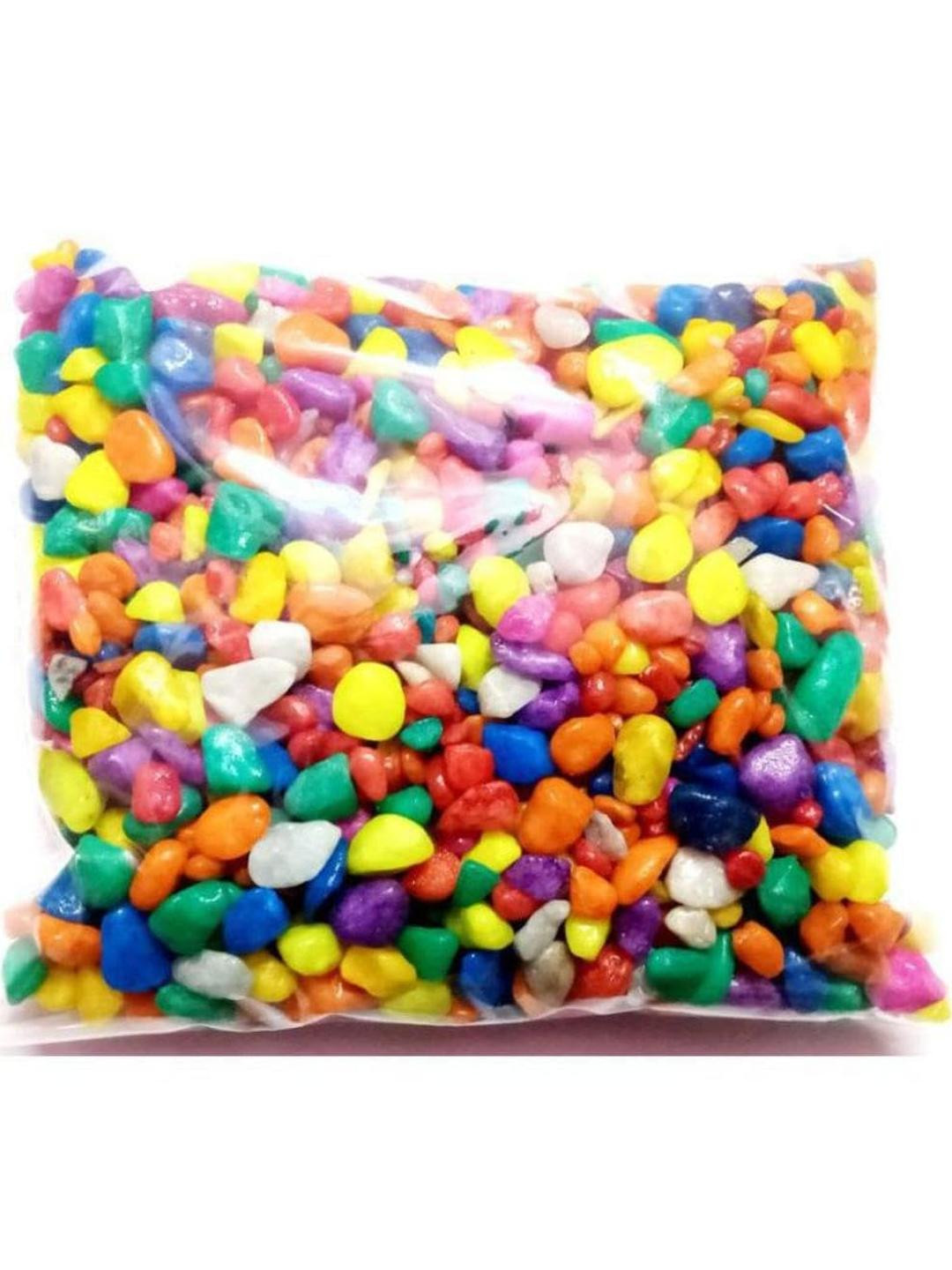 Somil Multicolor Pebbles/Stones for Garden, Plants, Lawns, Aquariums, Fish Pots, Home Decor, Vases, Furniture Filler. Size: 10-30mm, Shiny Multicolor -A94