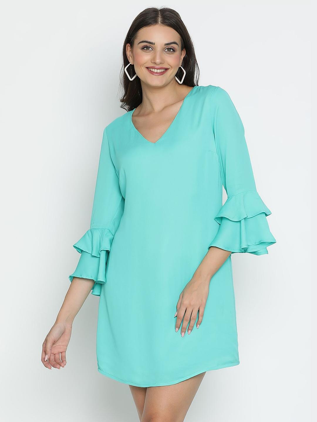 R.Code by The Roadster Life Co. Bell Sleeve Fit & Flare Mini Dress