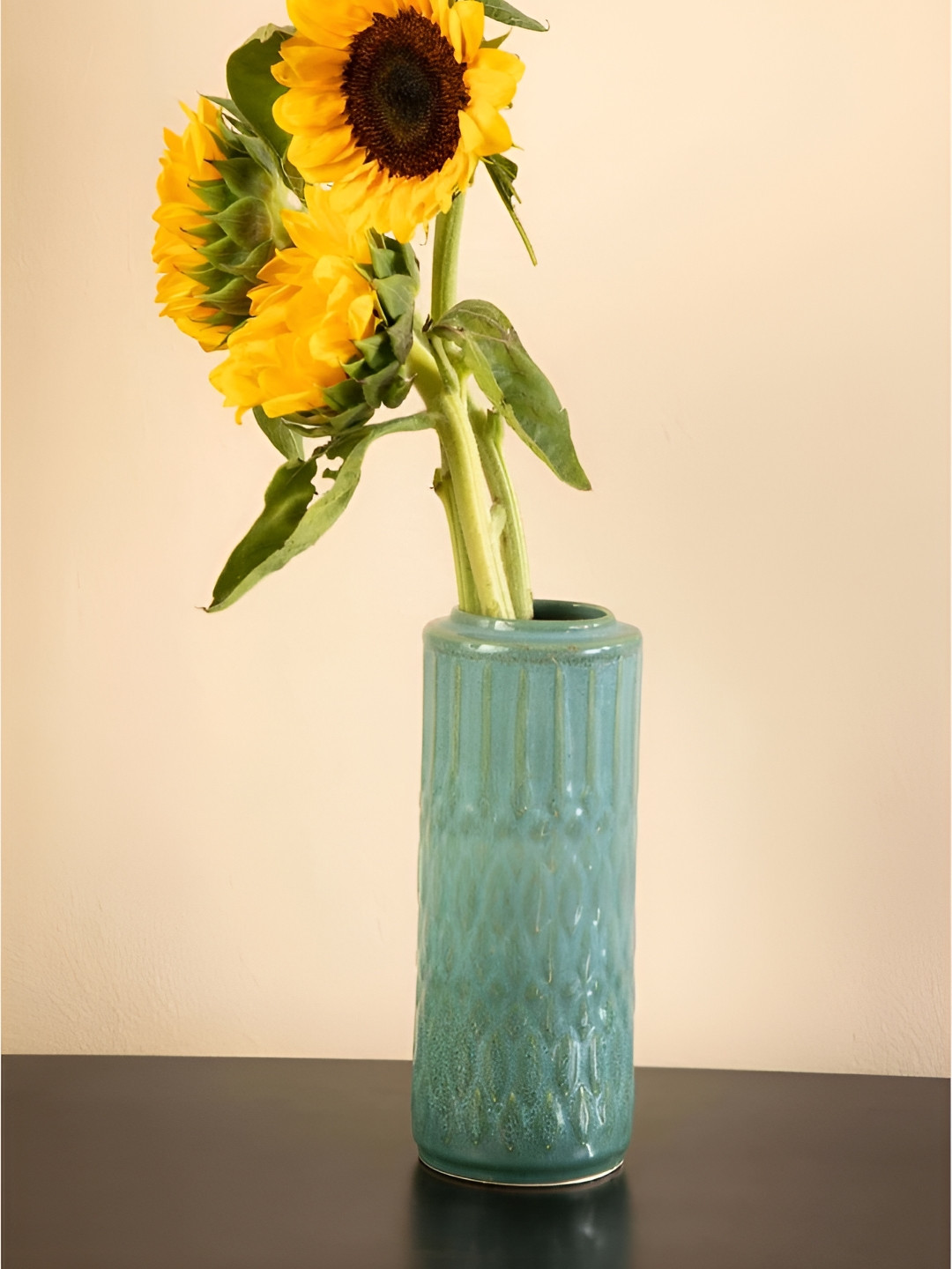 FREEDOM TREE Karah Teal-Green Ceramic Flower Vases