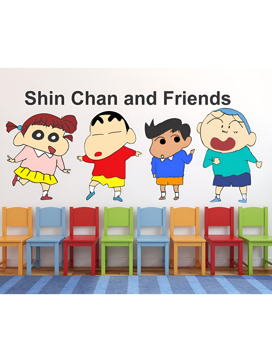 LANSTICK Shinchan With Friends Self-Adhesive Wall Sticker