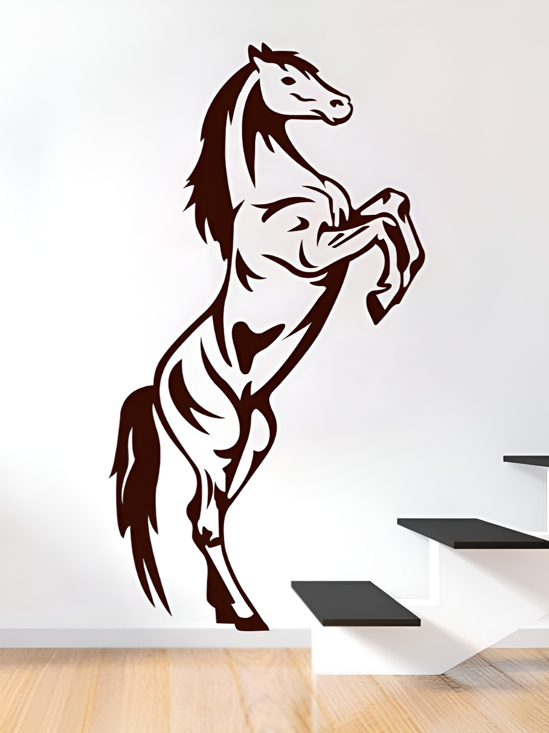 LANSTICK Brown Big Horse Self-Adhesive Wall Sticker