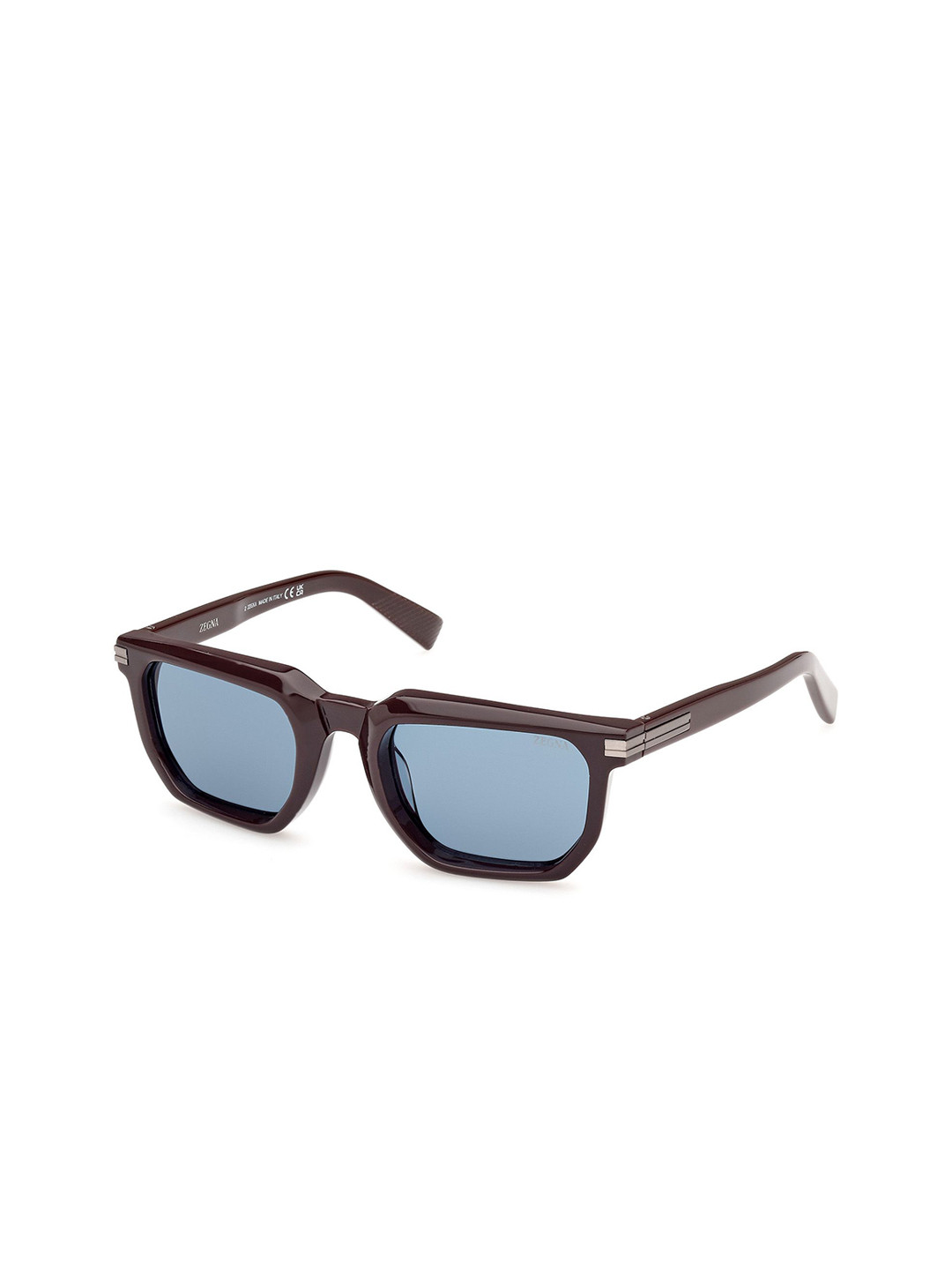 Ermenegildo Zegna Men Black Rectangle Sunglasses with UV Protected LensEZ0240 54 48V