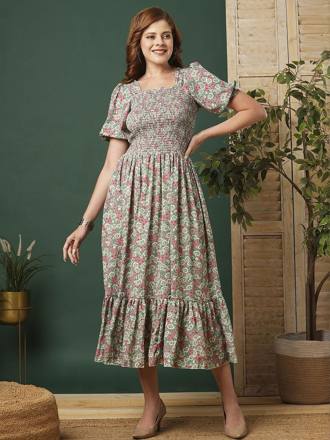 PTVIZE Crepe Fit & Flare Dress