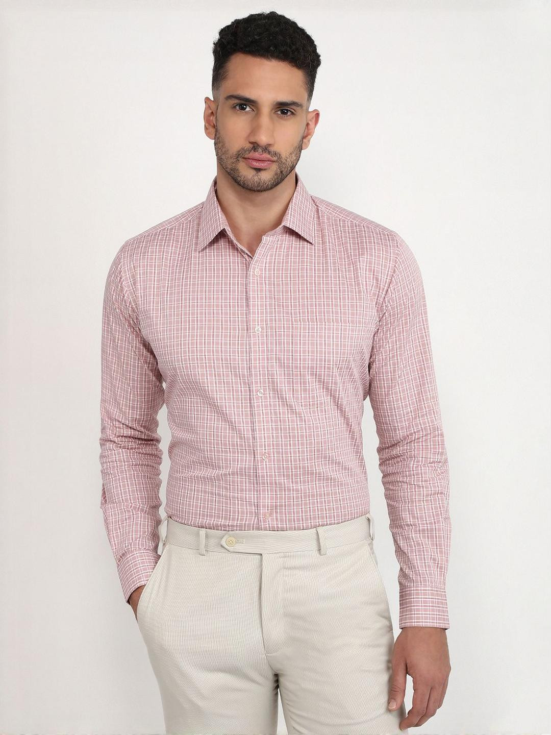 Raymond Checkered Pure Cotton Slim-Fit Full Sleeve Formal Shirt