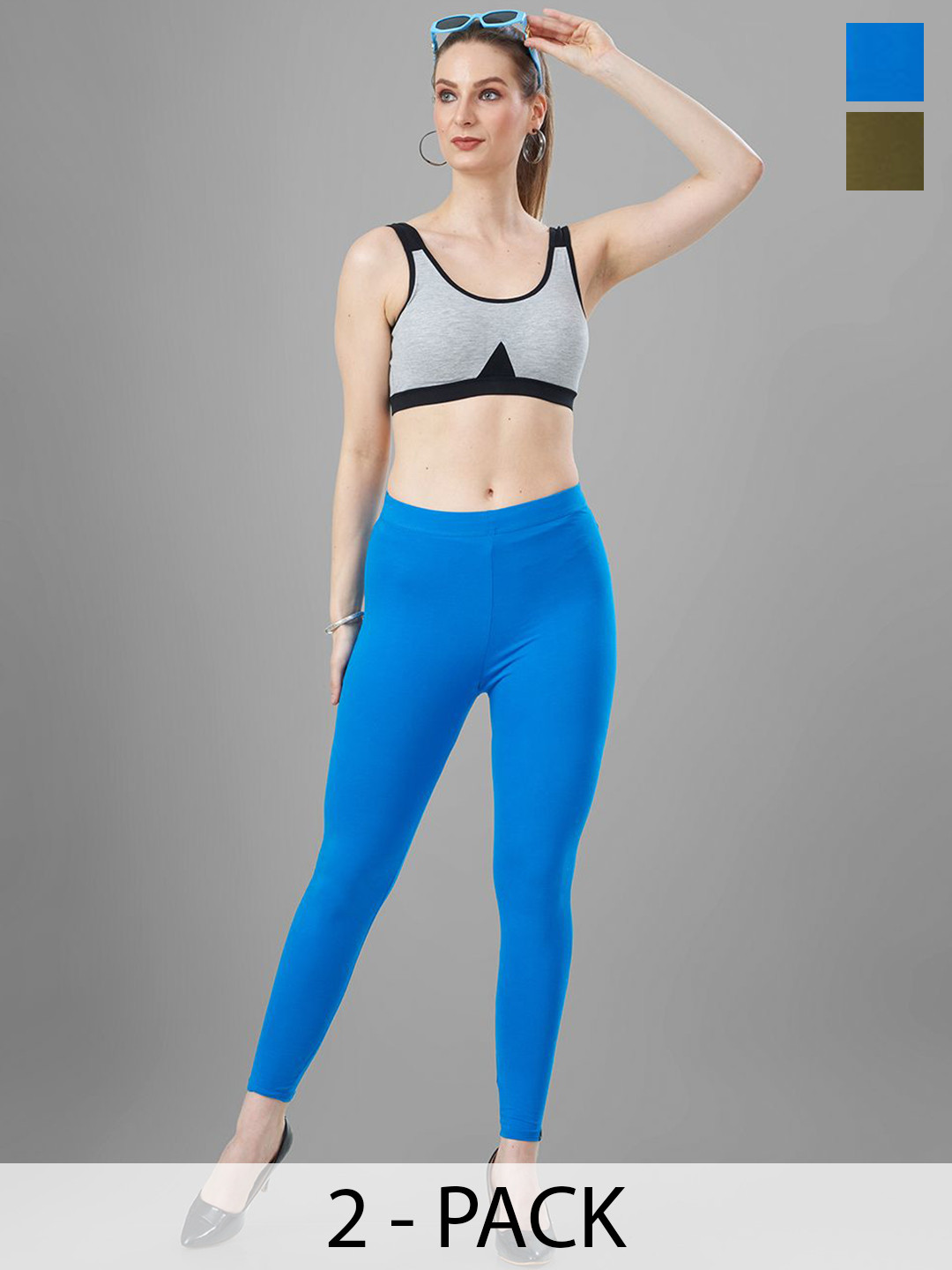 T19 Pack Of 2 4-Way Stretchable Ankle Length Leggings