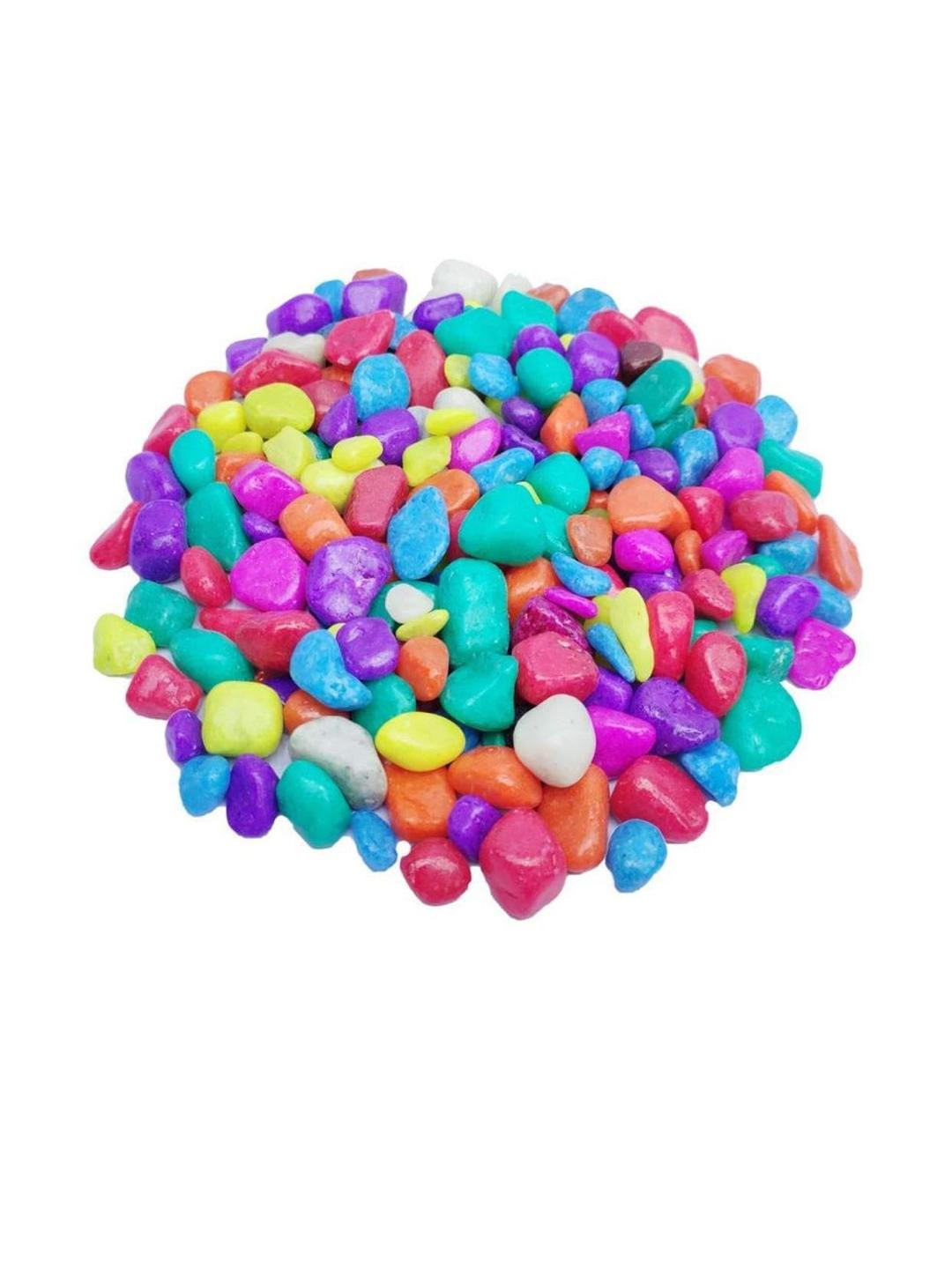 Somil Multicolor Pebbles/Stones for Garden, Plants, Lawns, Aquariums, Fish Pots, Home Decor, Vases, Furniture Filler. Size: 10-30mm, Shiny Multicolor -A104