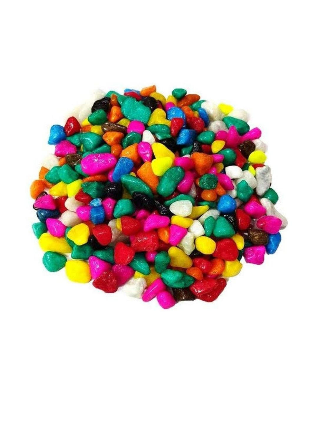 Somil Multicolor Pebbles/Stones for Garden, Plants, Lawns, Aquariums, Fish Pots, Home Decor, Vases, Furniture Filler. Size: 10-30mm, Shiny Multicolor -A129