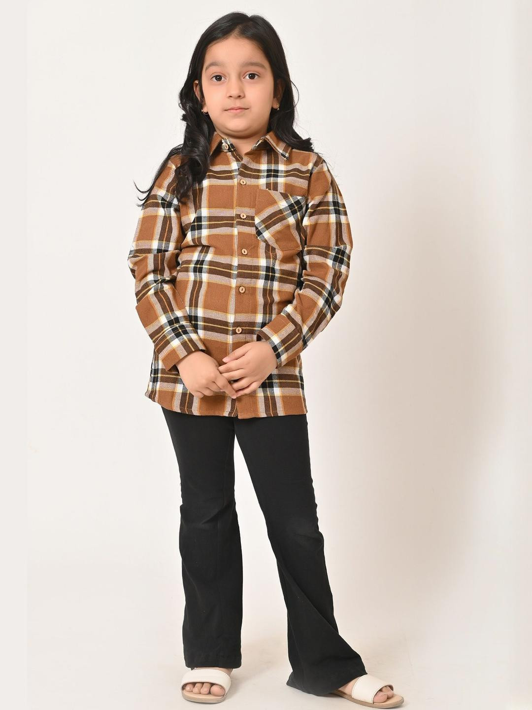 Cloth Bites Unisex Kids Tartan Checks Checked Casual Shirt