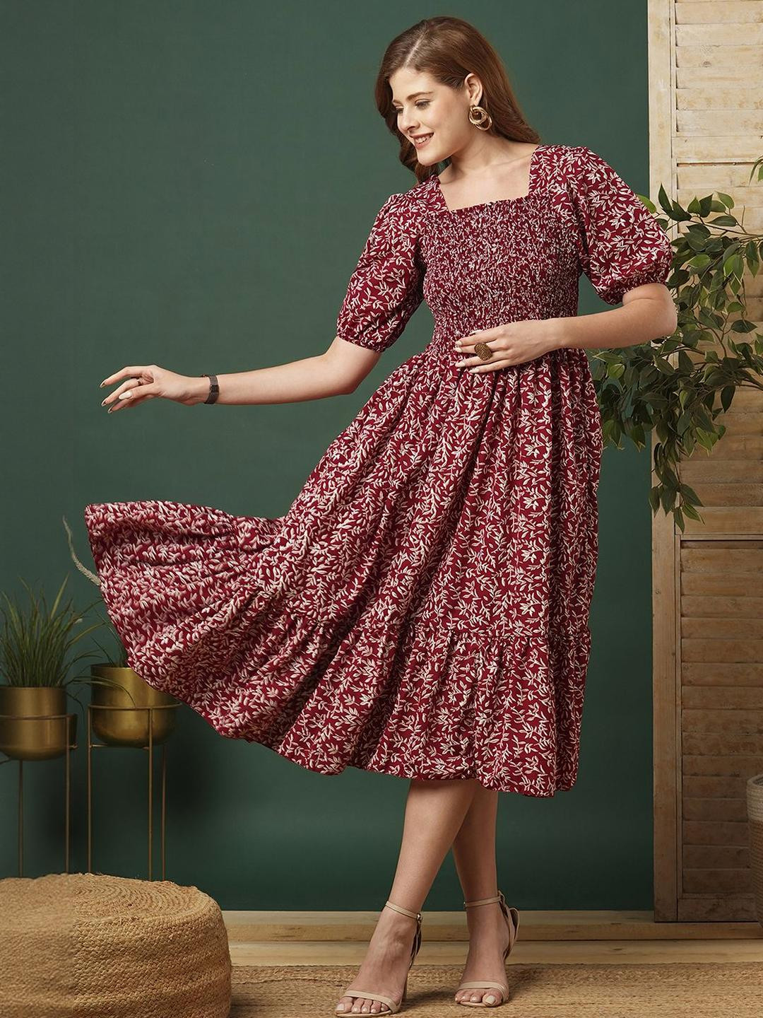 PTVIZE Crepe Fit & Flare Dress