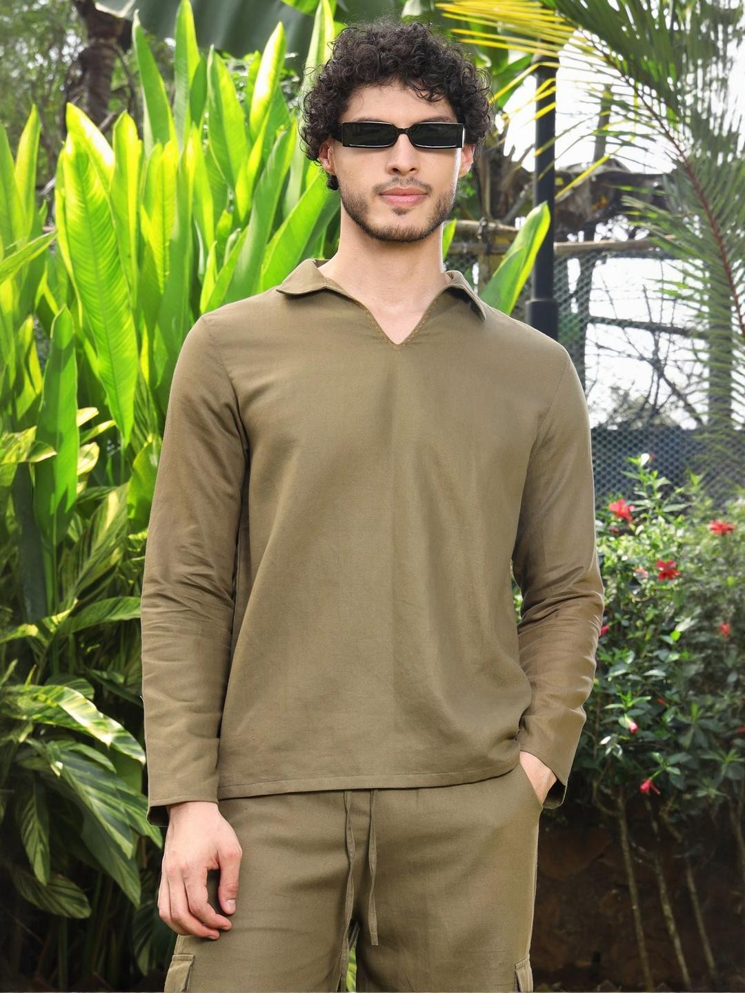 ROAR FOR GOOD Men Thread Work Pastels Kurta