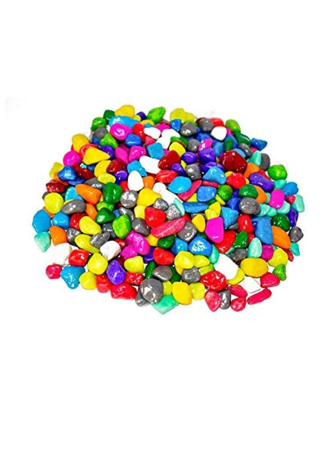 Somil Multicolor Pebbles/Stones for Garden, Plants, Lawns, Aquariums, Fish Pots, Home Decor, Vases, Furniture Filler. Size: 10-30mm, Shiny Multicolor -A439