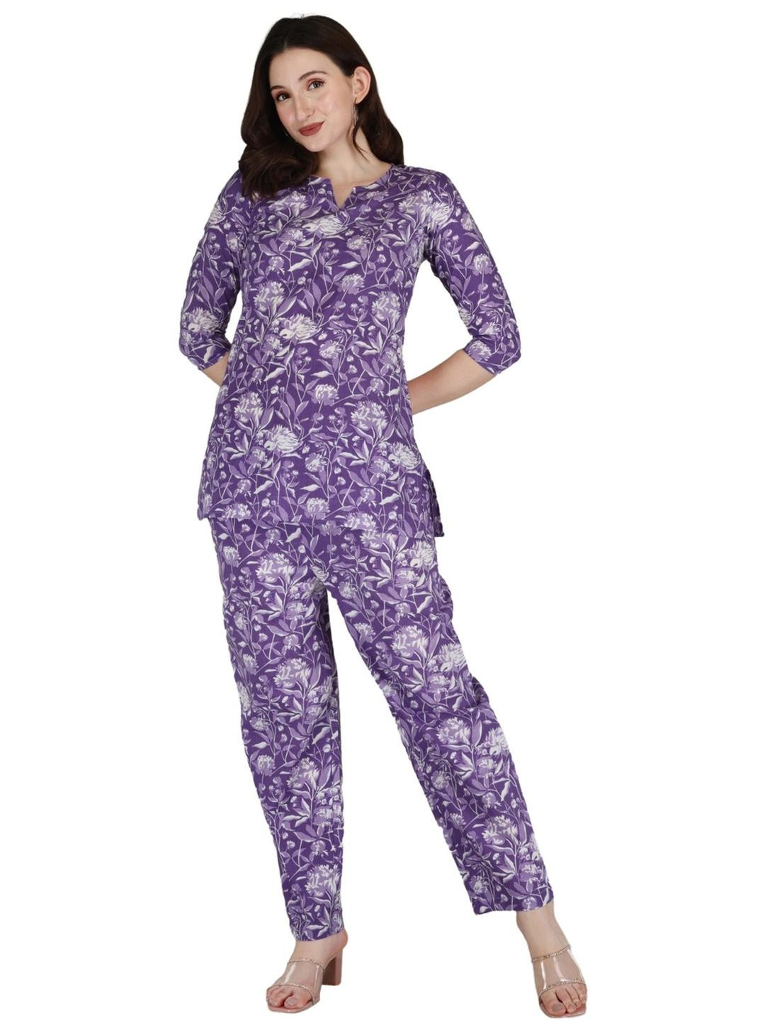 Genade Purple  Cotton Blend Clothing Set