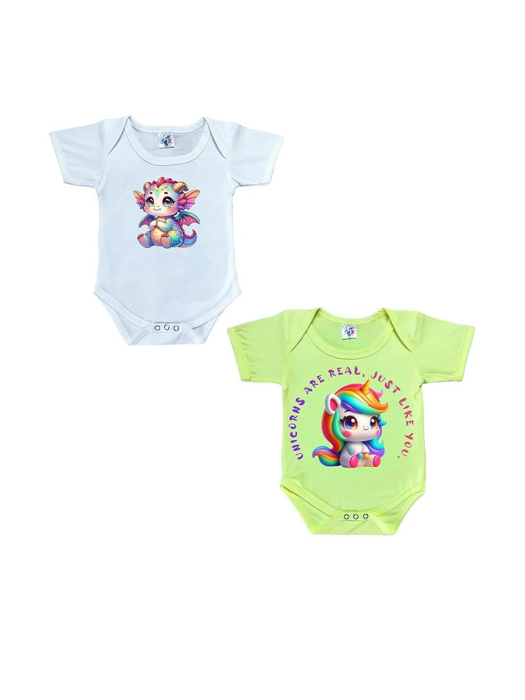 Cute Pals Kids-Unisex Multicoloured Cotton Rompers
