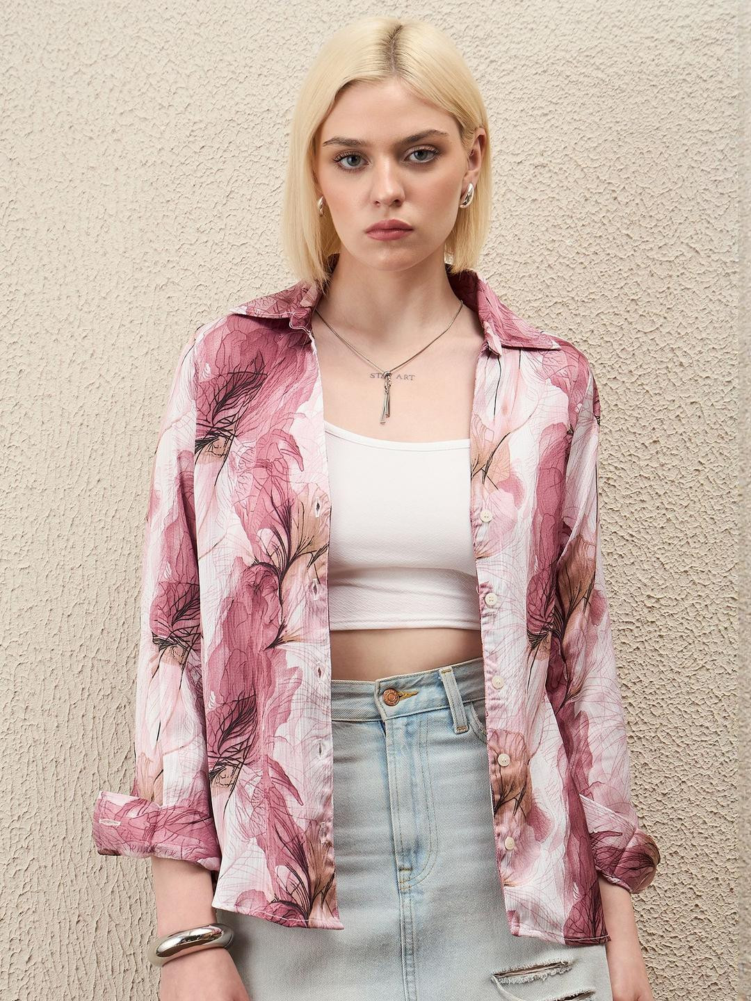 The Roadster Lifestyle Co Printed Spread Collar Long Sleeves Casual Shirt