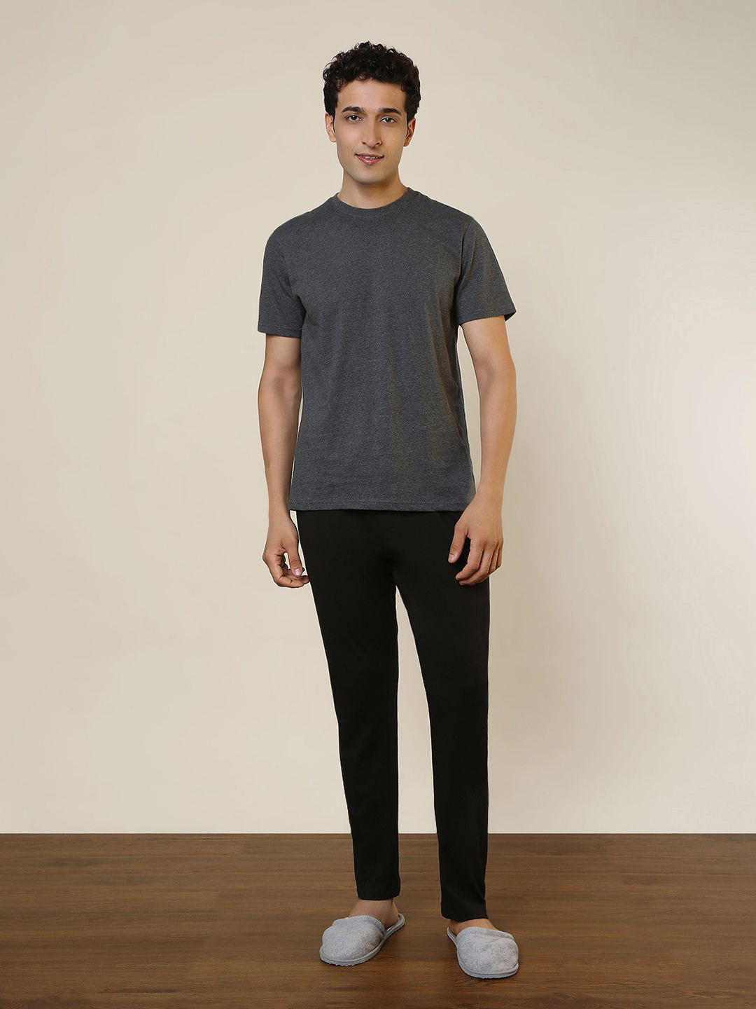 SleepZ by Raymond Men Pure Cotton T-Shirt & Track Pant Night Suit