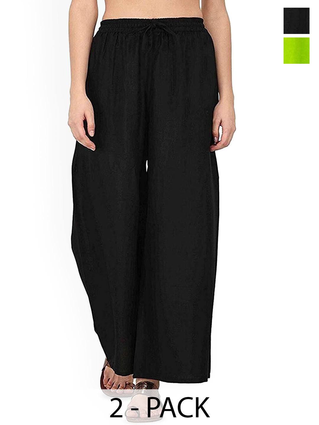 SRISARAS Women Pack of 2 Parallel Trousers