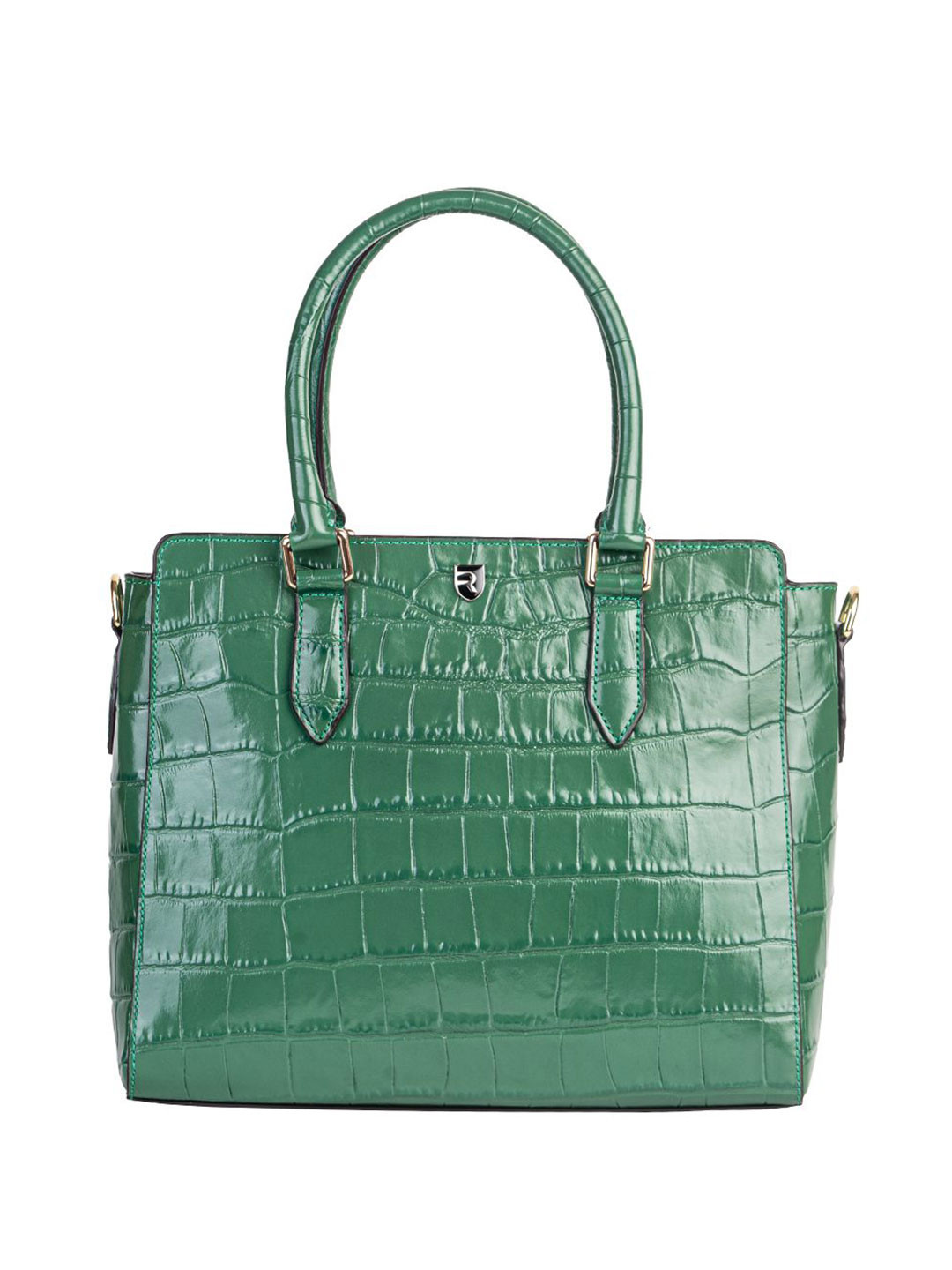 Revup Women Textured Croc-Embossed Leather Shoulder Bag