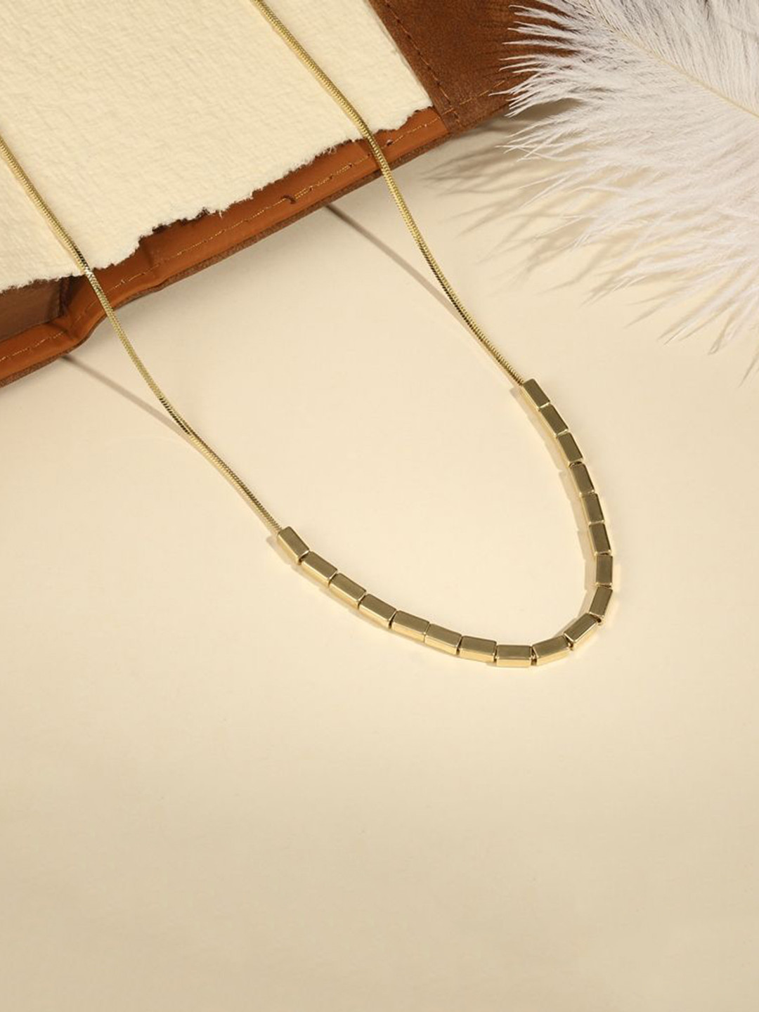 Cierra 18 KT Gold-Plated Cube Necklace