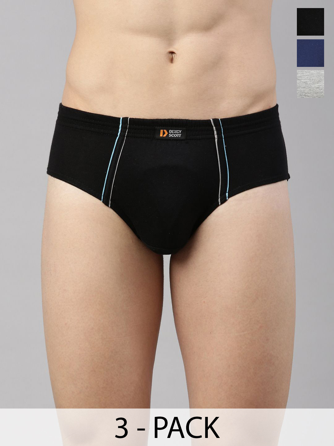 Dixcy Scott Originals Men Pack Of 3 Basic Briefs Salsa Brief-P3, GMBLDB