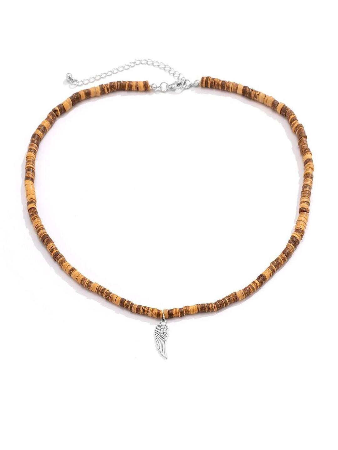 THE MEN THING Brown Alloy Minimal Necklace