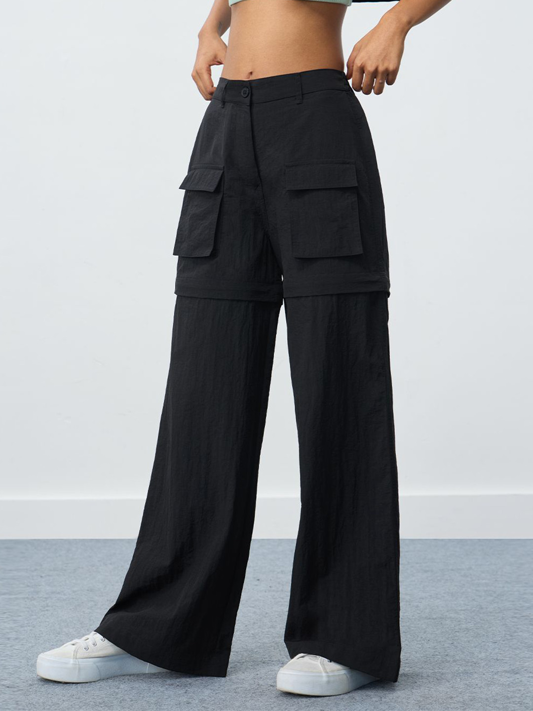 The Souled Store Women Midnight Black Convertible Pants