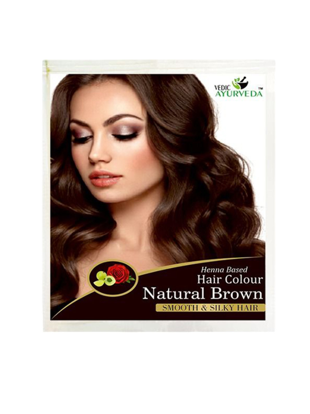 VEDICAYURVEDA Set Of 6 Henna Based Hair Color - 10 g Each - Natural Brown