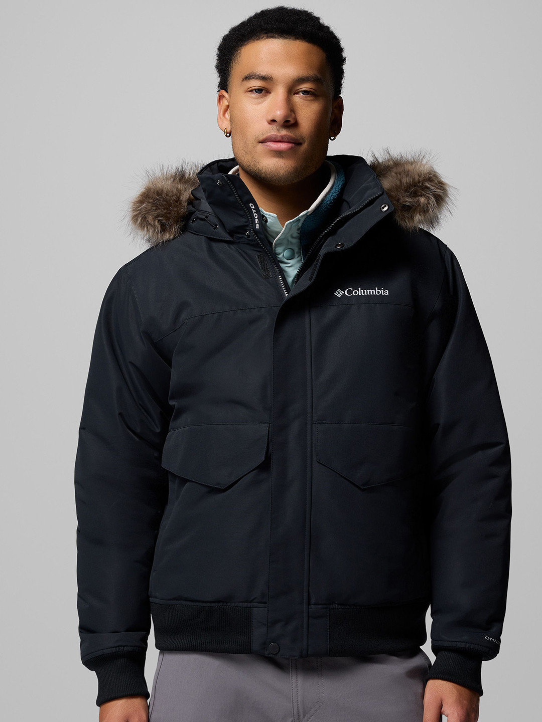 Columbia Men Hooded Solid Lightweight Casual Bomber Jacket