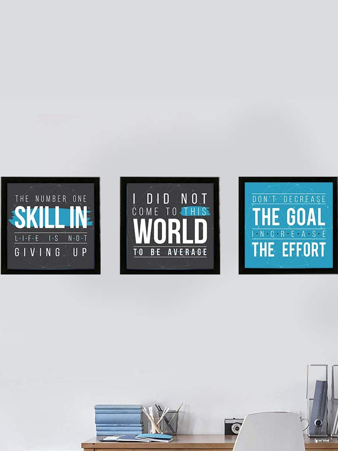 Chaka Chaundh Multicoloured Set of 4 Piece Wood Wall Photographs