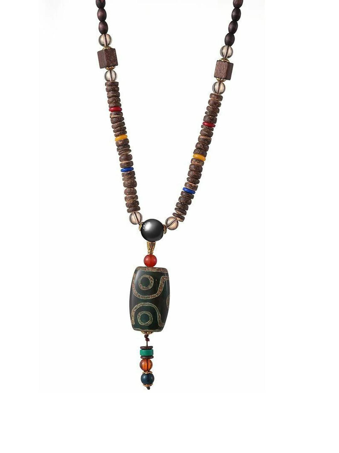 THE MEN THING Green Alloy Minimal Necklace