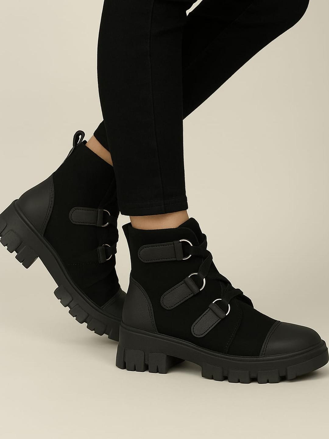 DIFEET Women Black Ankle Boots