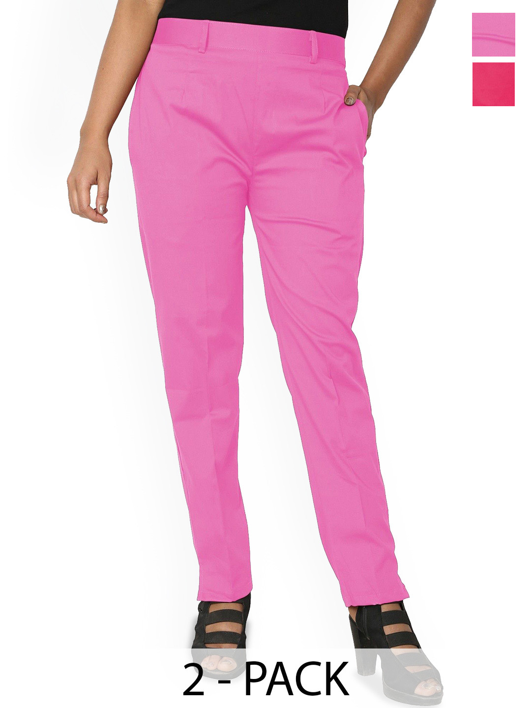 SRISARAS Women Pack Of 2 Cigarette Trousers