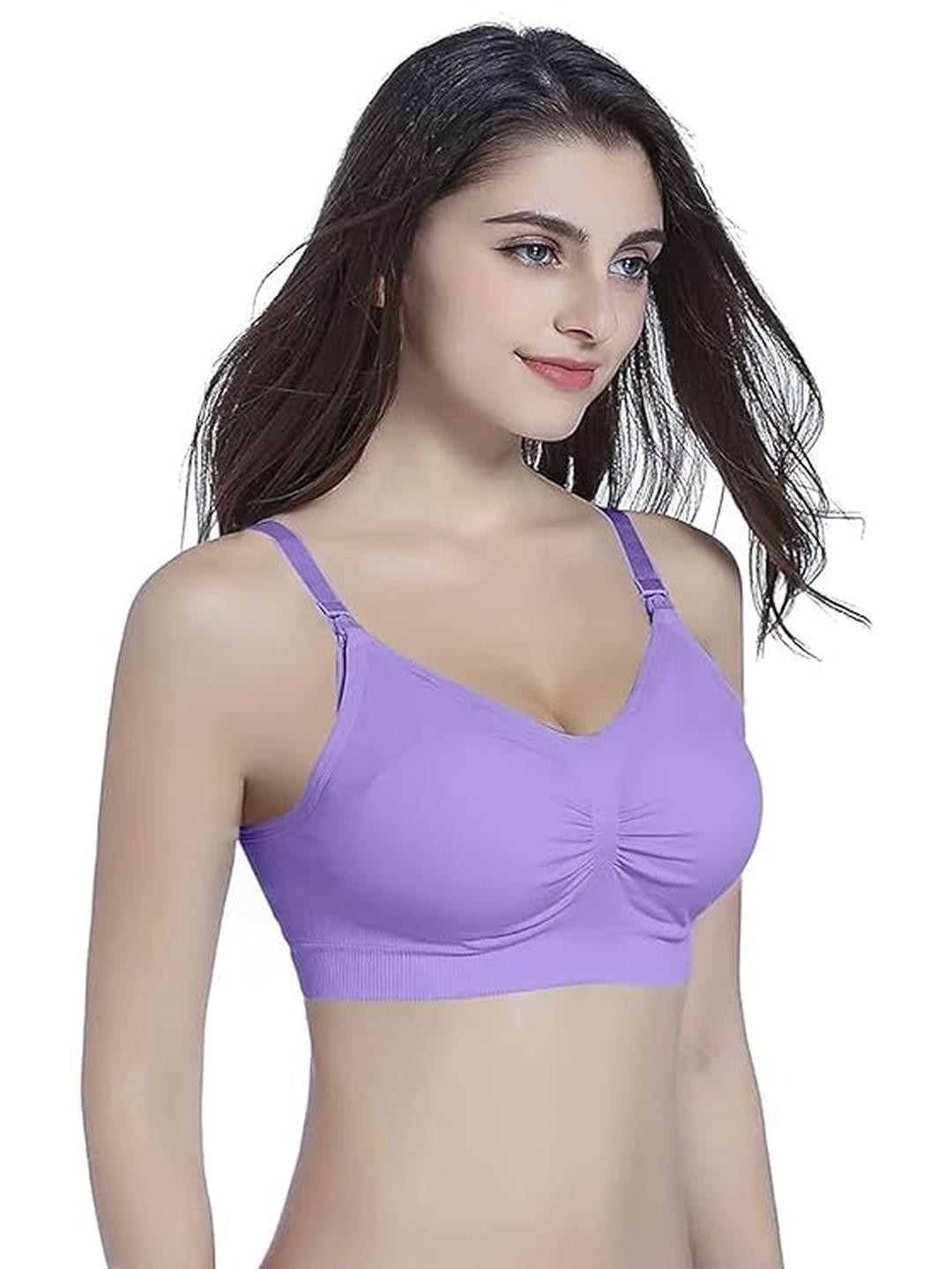 DClub Purple Non-Wired Nylon Maternity Bra