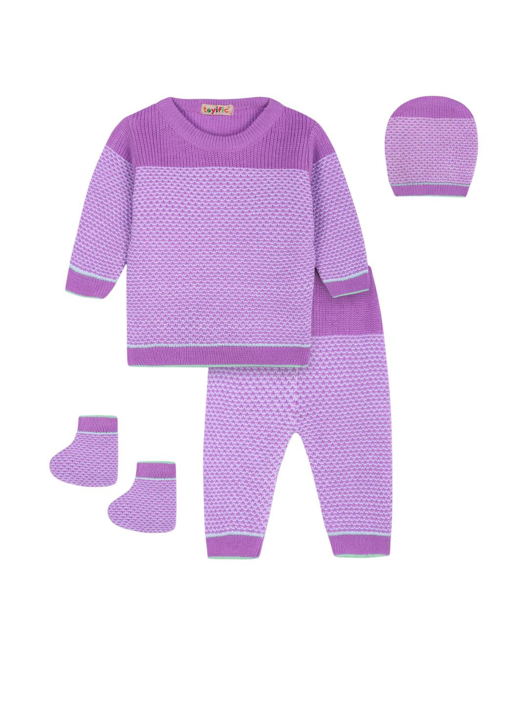 toyific Infants Woollen Winter Set with Booties & Cap