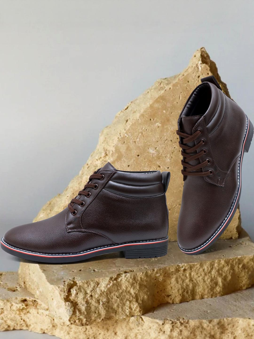 DIFEET Men Lace Up Ankle Boots