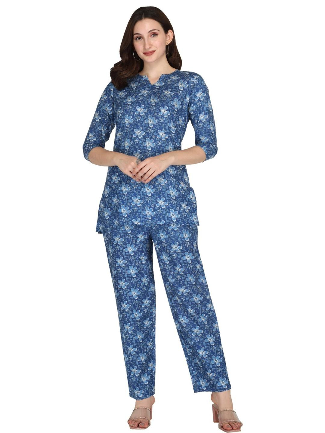 Genade Blue  Cotton Blend Clothing Set
