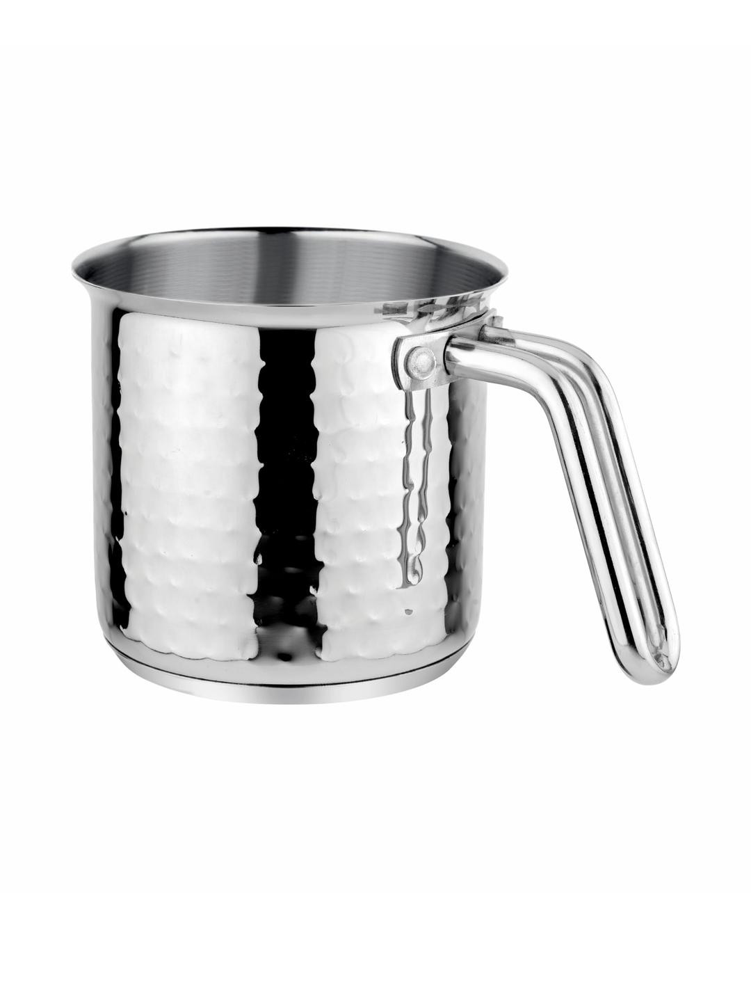 Prabha Stainless Steel Hammered Milk Pot 1.0 L without Glass Lid 11 cm