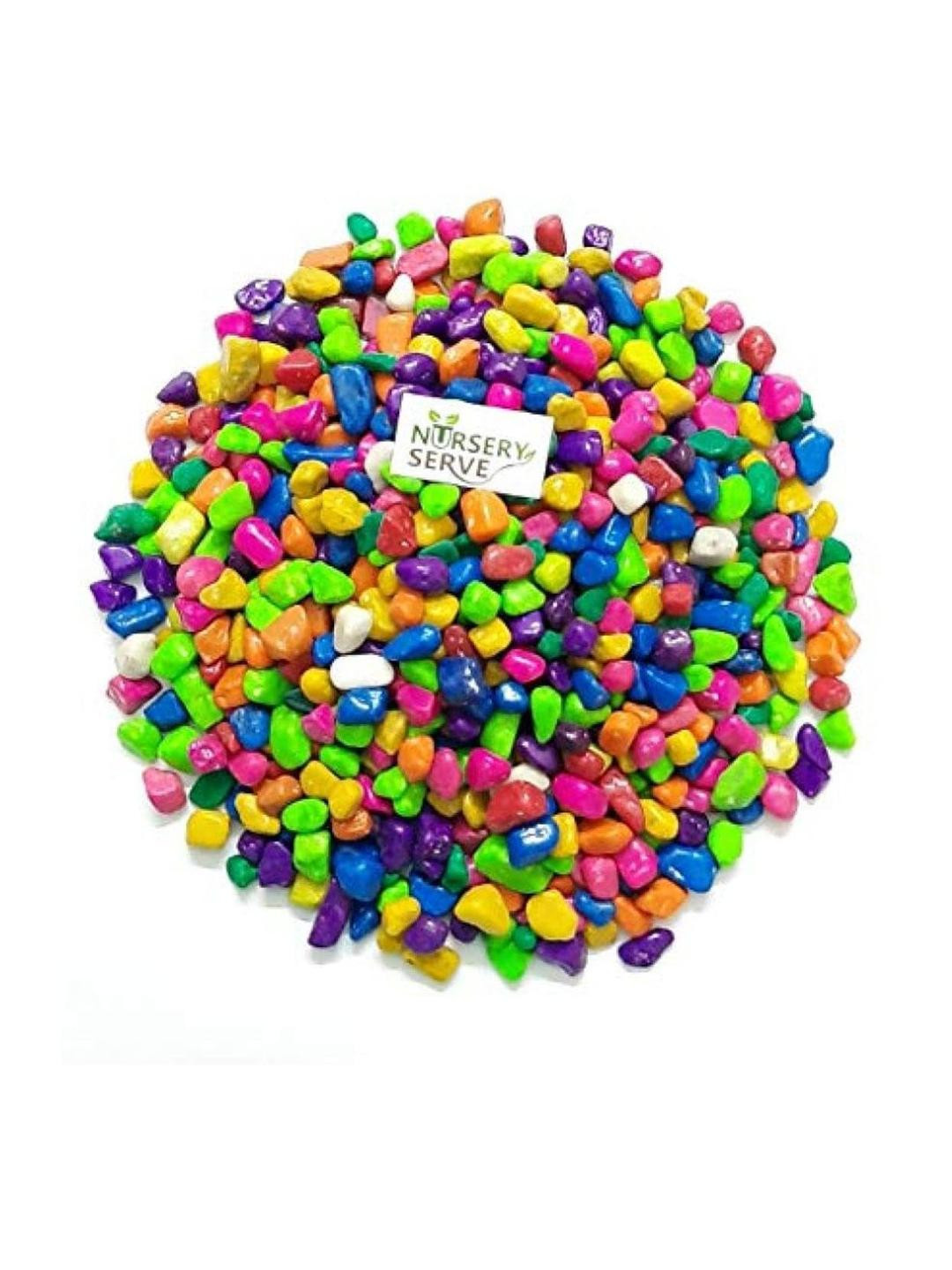 Somil Multicolor Pebbles/Stones for Garden, Plants, Lawns, Aquariums, Fish Pots, Home Decor, Vases, Furniture Filler. Size: 10-30mm, Shiny Multicolor -A98