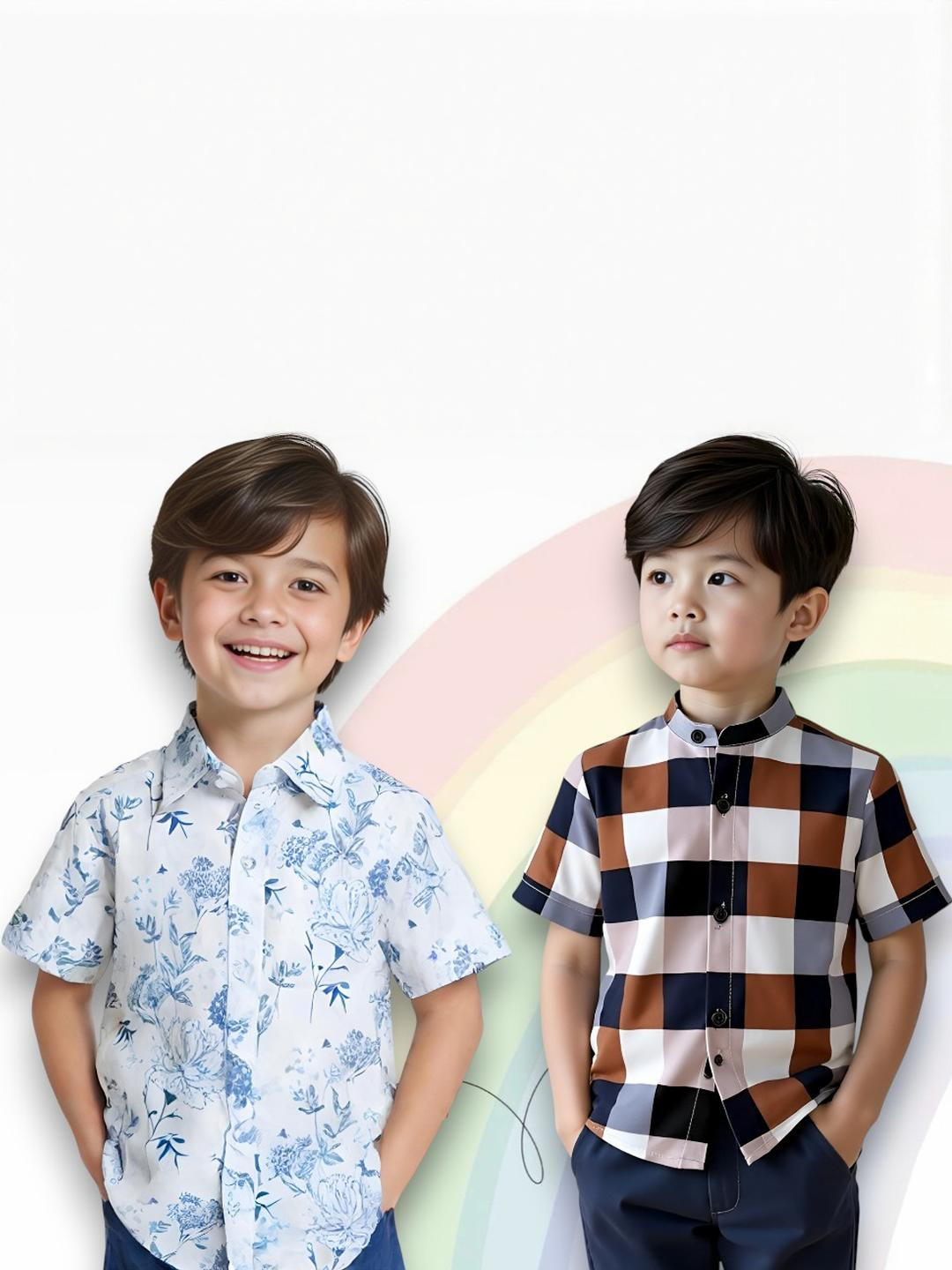 KIDGARB Boys Pack Of 2 Printed Casual Shirts