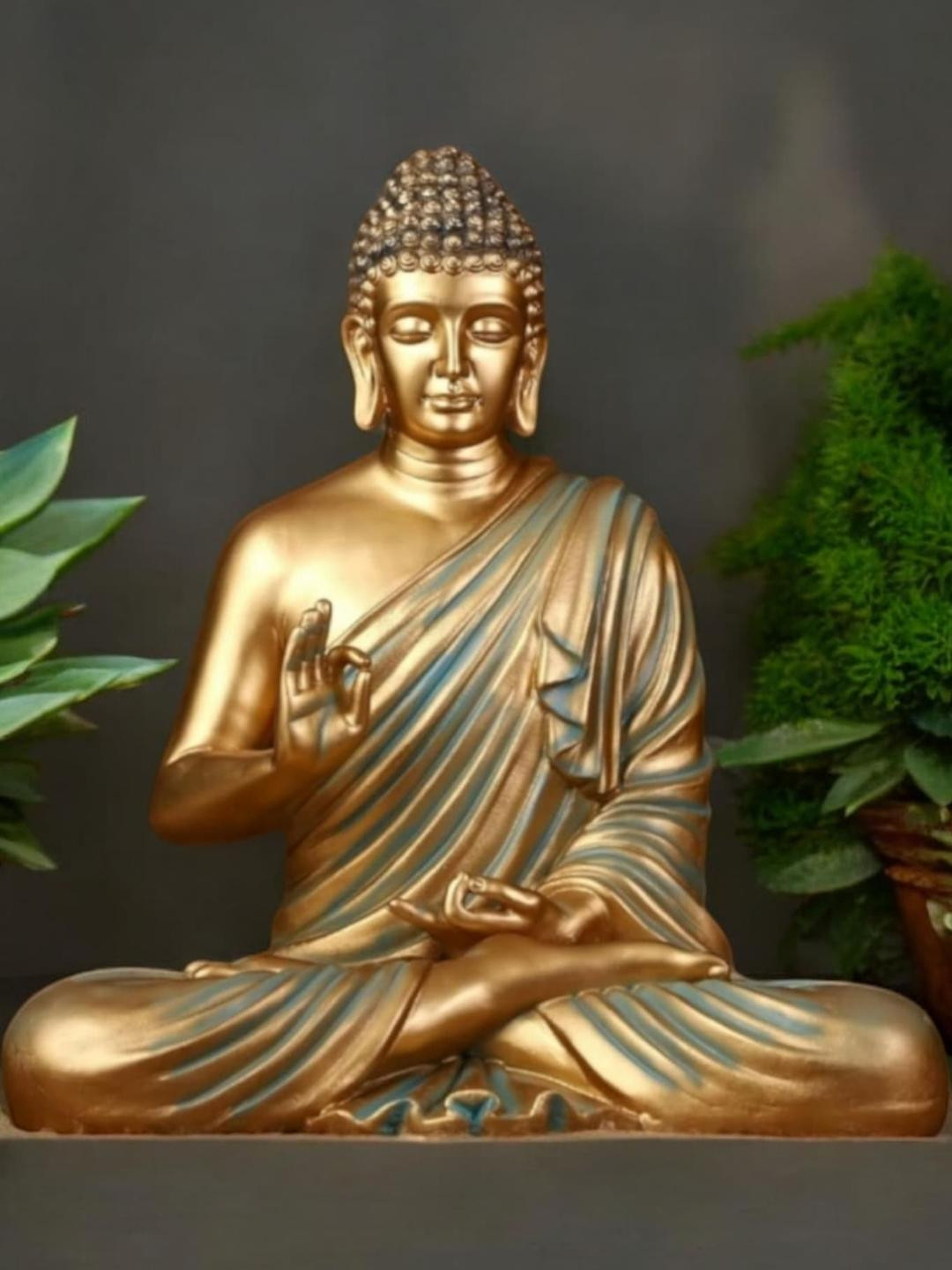 Artisans Bazar Green Buddha Idol Showpiece