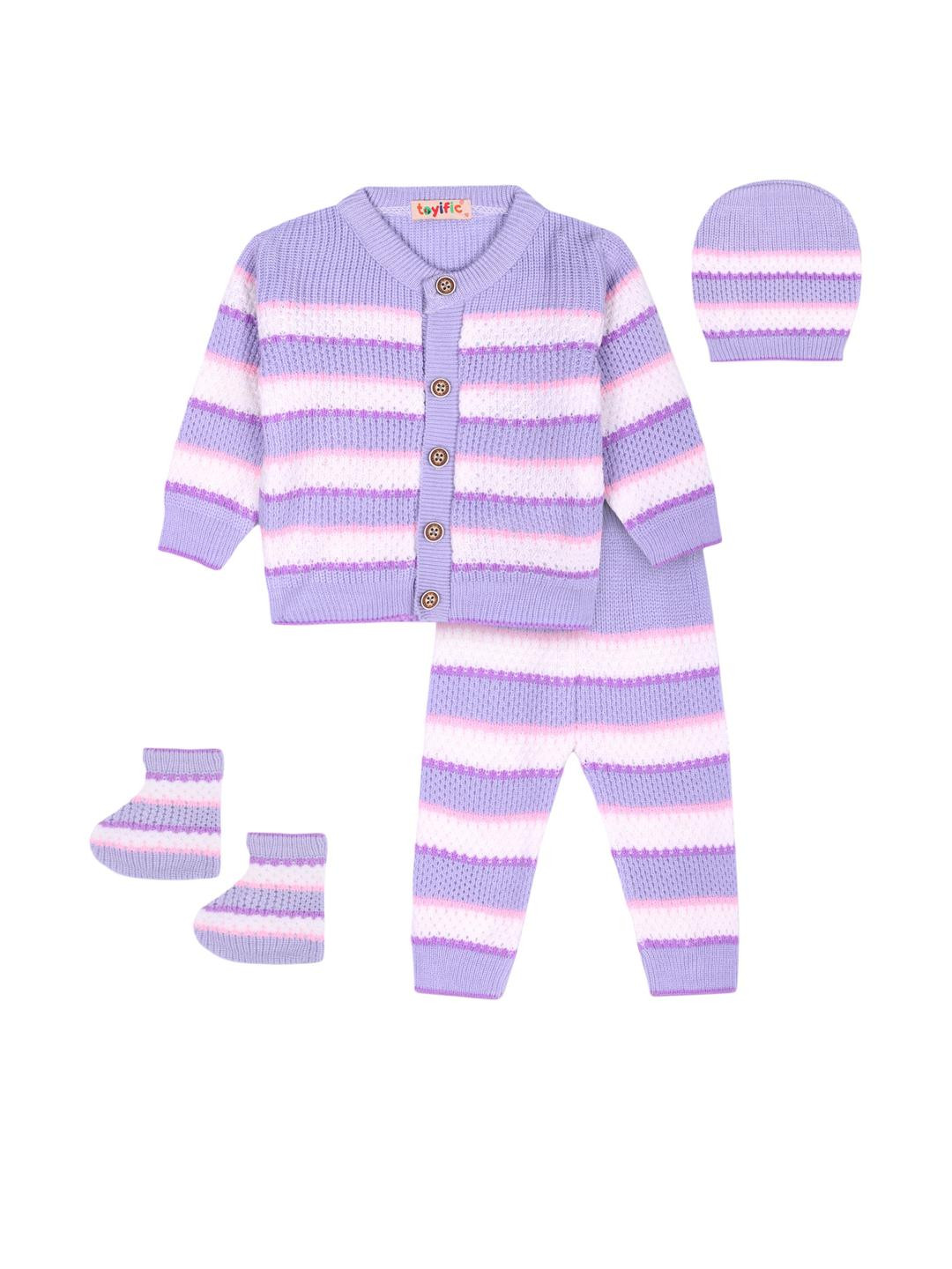 toyific Infants Woollen Winter Sweater Set with Booties & Cap